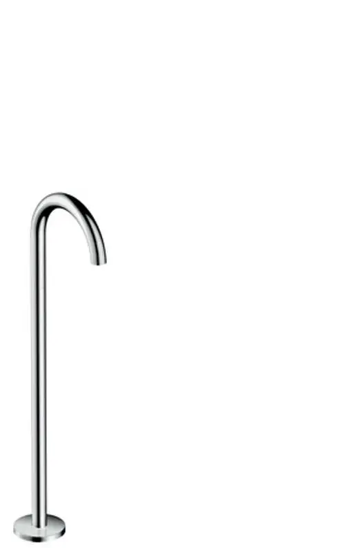 Bodenstehender Einlauf aus Chrom mit gebogener Form, designet von AXOR, auf hellem Hintergrund.